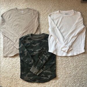 Set of three size medium boys, long sleeve, waffle knit shirt from Old Navy